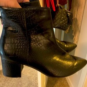 Express ankle boots. Slight snakeskin material.
